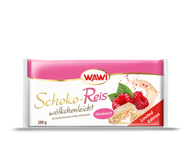 Schoko-Reis Tafel weiß Himbeere